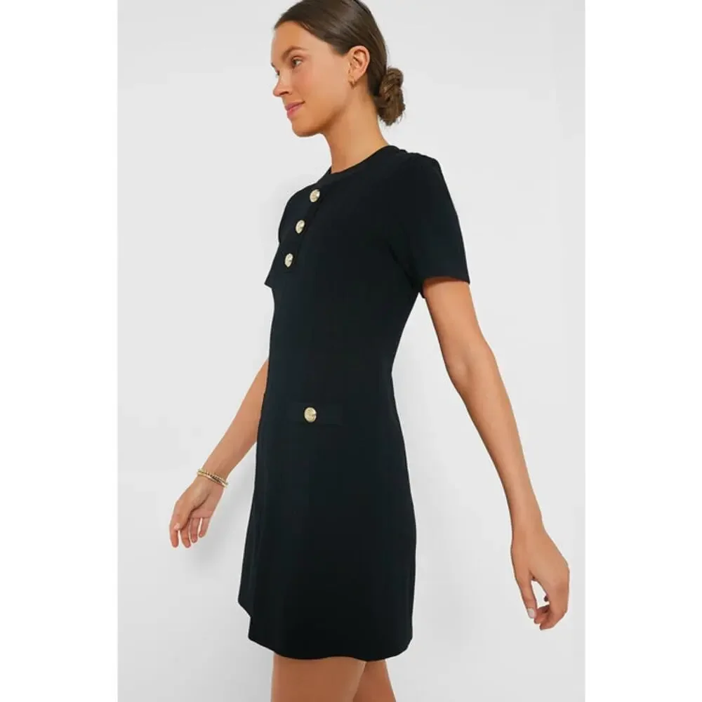 NWOT TUCKERNUCK HYACINTH HOUSE Black Knit Barbara Mini Dress Sz M - Picture 3 of 10